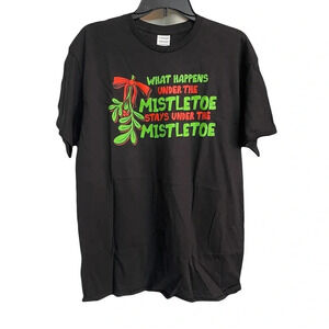 NWT “what happens under the mistletoe stays under the mistletoe”  shirt  large